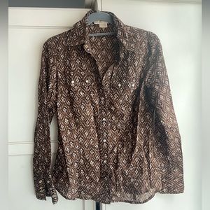 Michael Kors Women's Sz 8 Blouse with Pearlized Snap Buttons